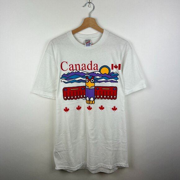 Vintage 1993 Canada Graphic T-Shirt Made in USA - Picture 1 of 7